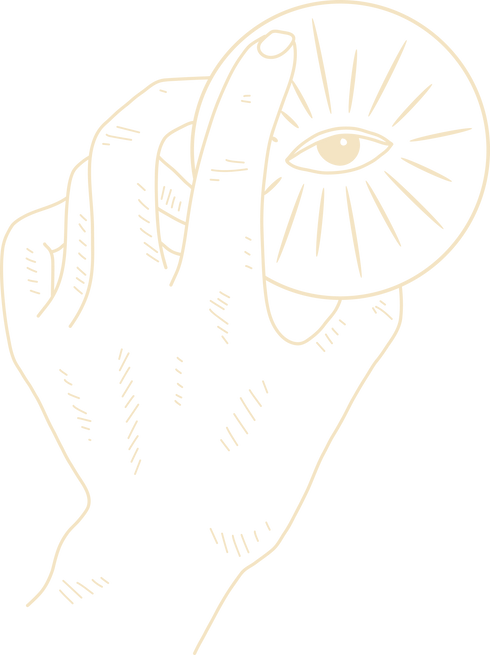 Eye-holding Hand Line Art